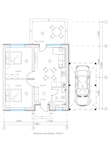 a house with a car