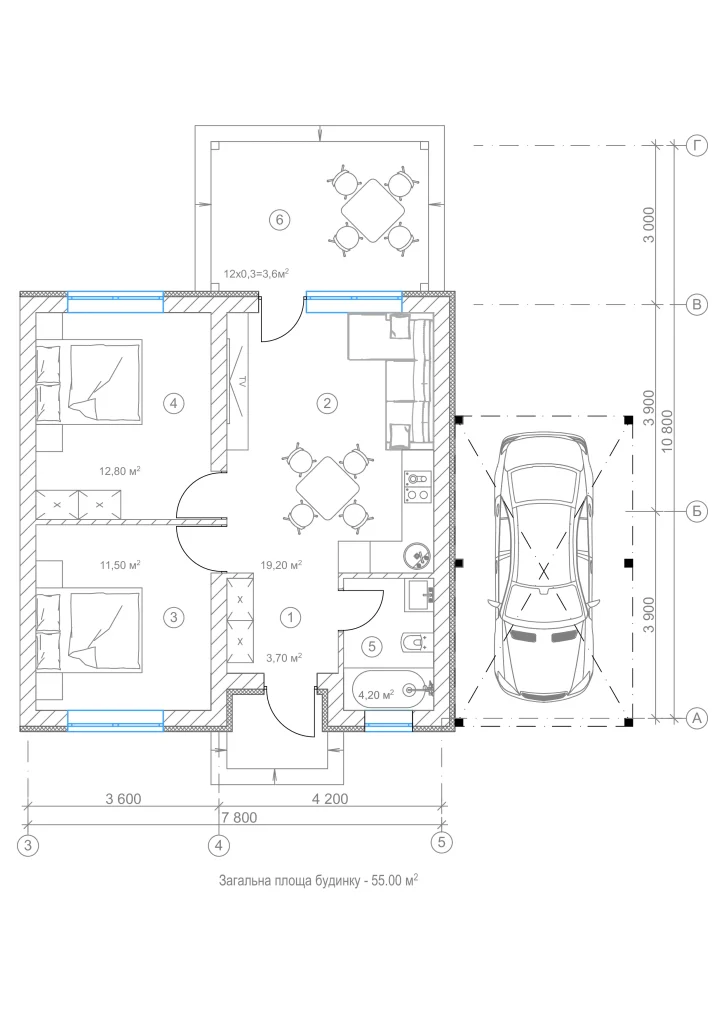 a house with a car